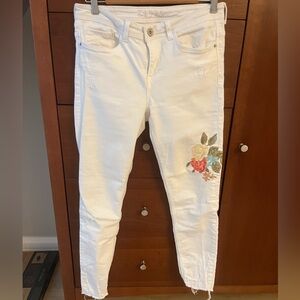 Zara Basic White Denim Pants